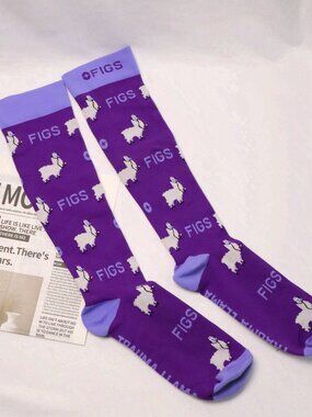 Figs Purple Compression Socks Size M